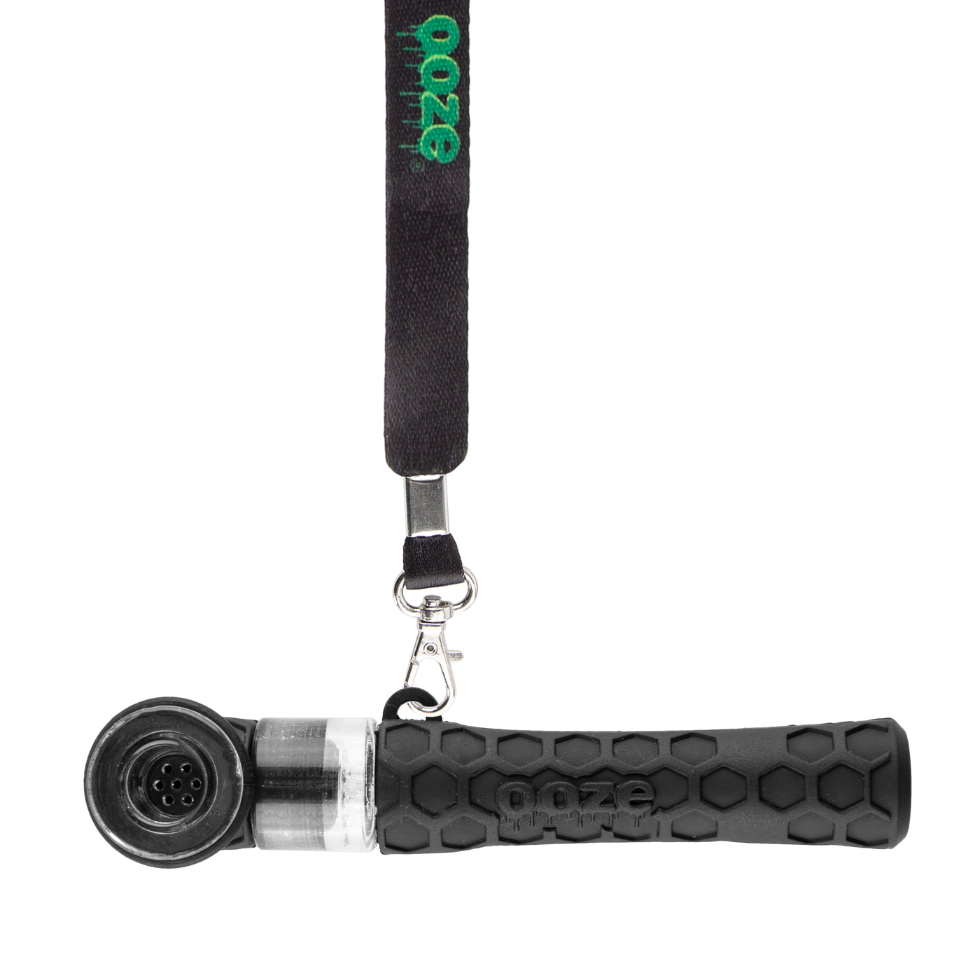Ooze Piper Silicone Glass Hand Pipe & Chillum - Black