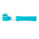Ooze Piper Silicone Glass Hand Pipe & Chillum - Aqua Teal