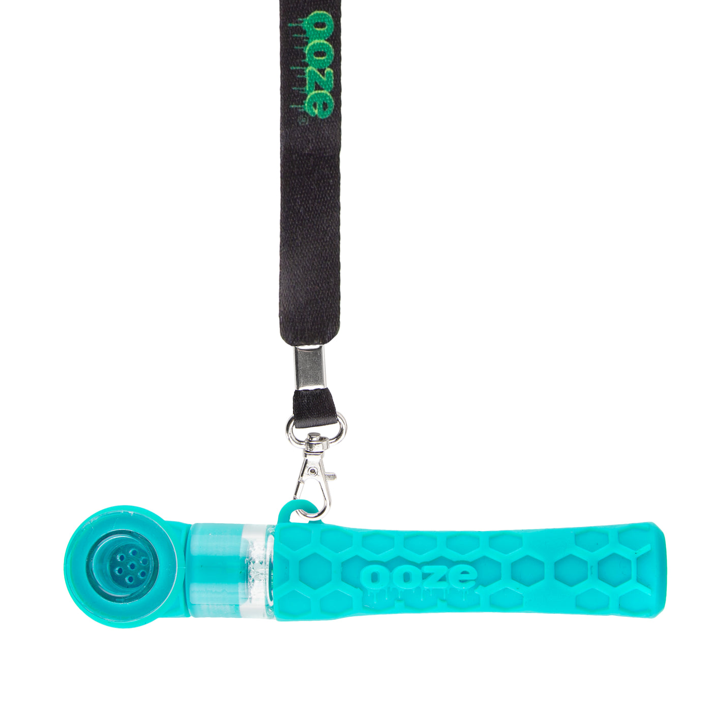 Ooze Piper Silicone Glass Hand Pipe & Chillum - Aqua Teal