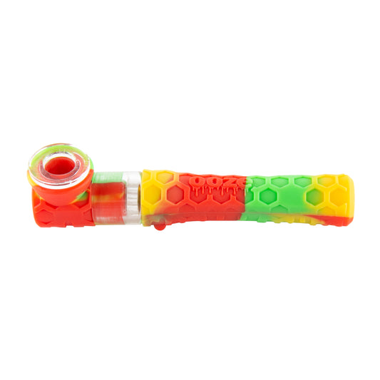 Ooze Piper Silicone Glass Hand Pipe & Chillum - Rasta