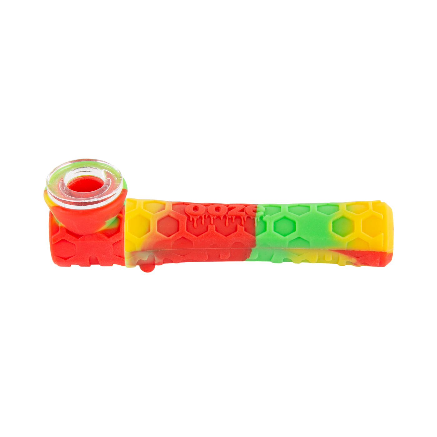 Ooze Piper Silicone Glass Hand Pipe & Chillum - Rasta
