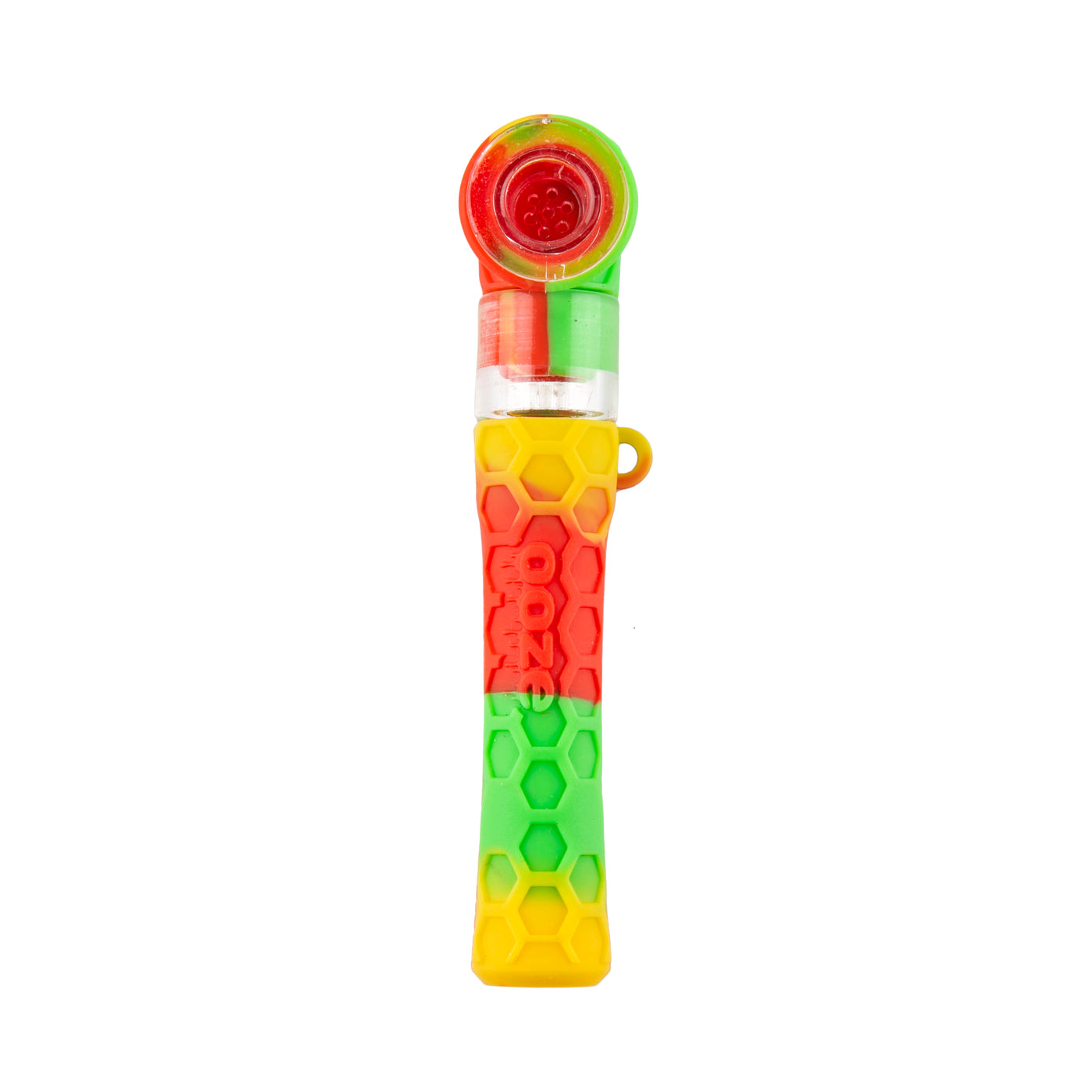 Ooze Piper Silicone Glass Hand Pipe & Chillum - Rasta