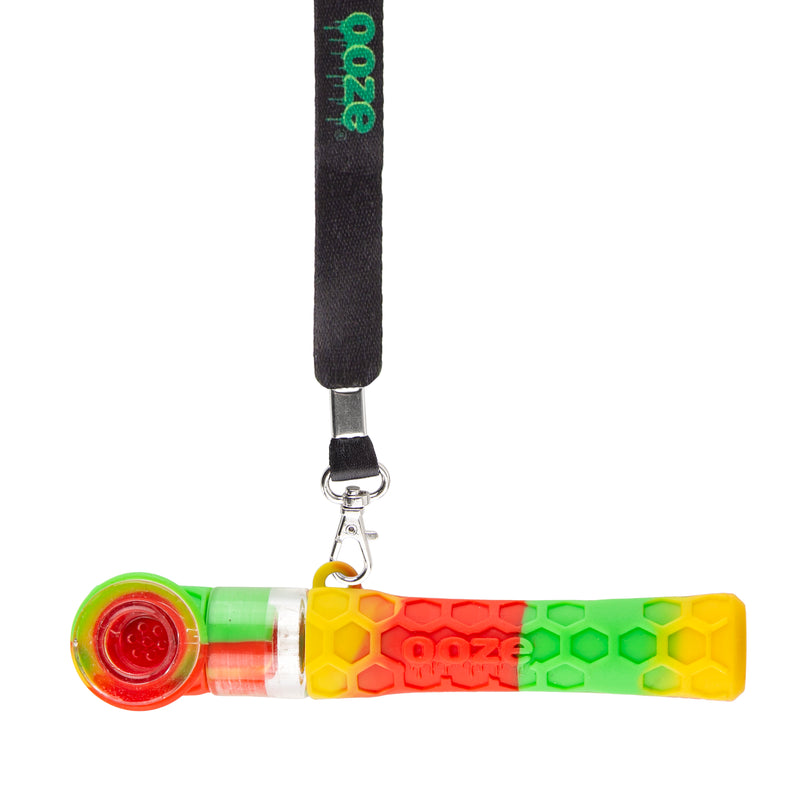 Ooze Piper Silicone Glass Hand Pipe & Chillum - Rasta