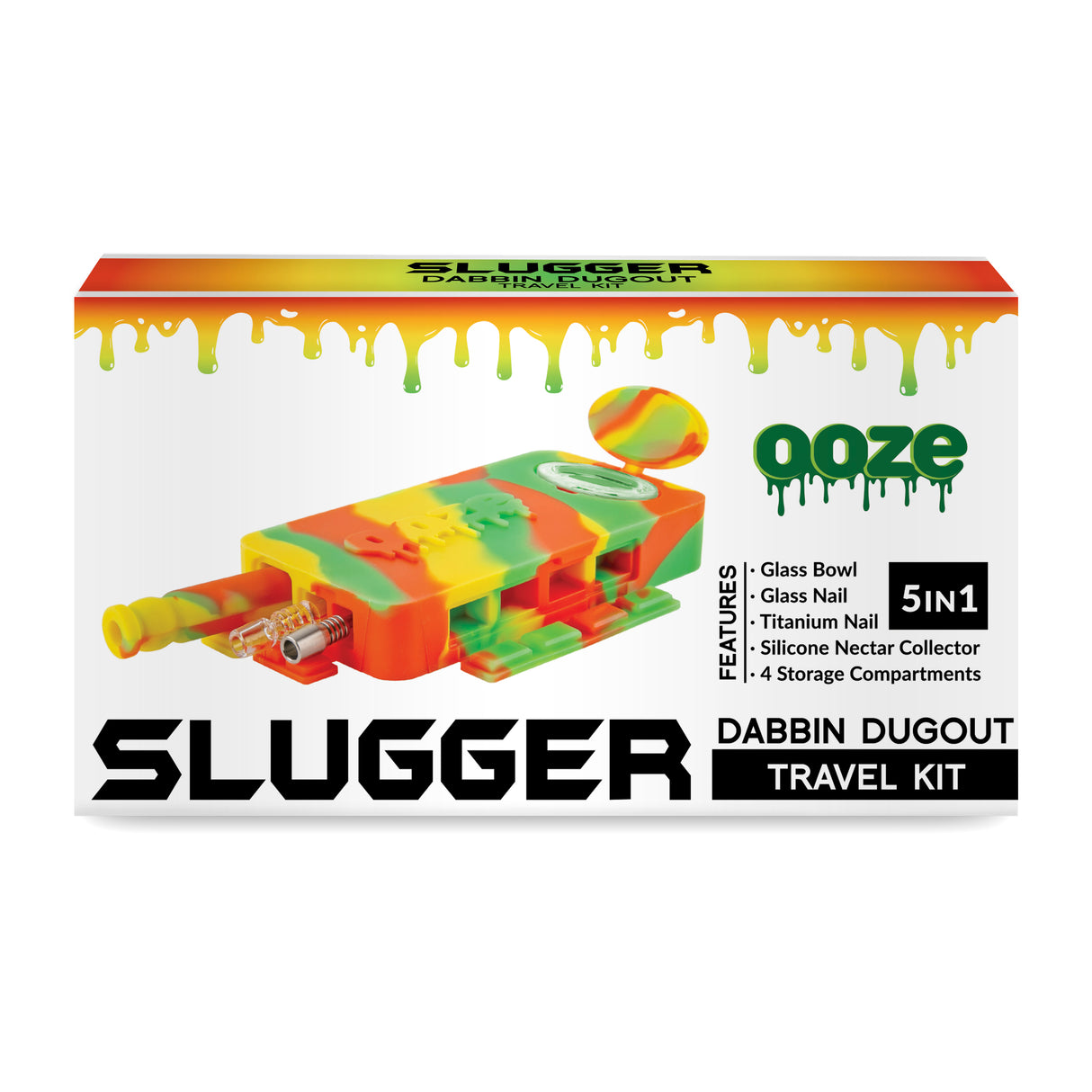 Ooze Slugger Dabbin' Dugout Silicone Travel Dab Kit - Rasta