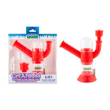 Ooze Cranium Silicone Water Pipe, Dab Rig & Dab Straw - Scarlet