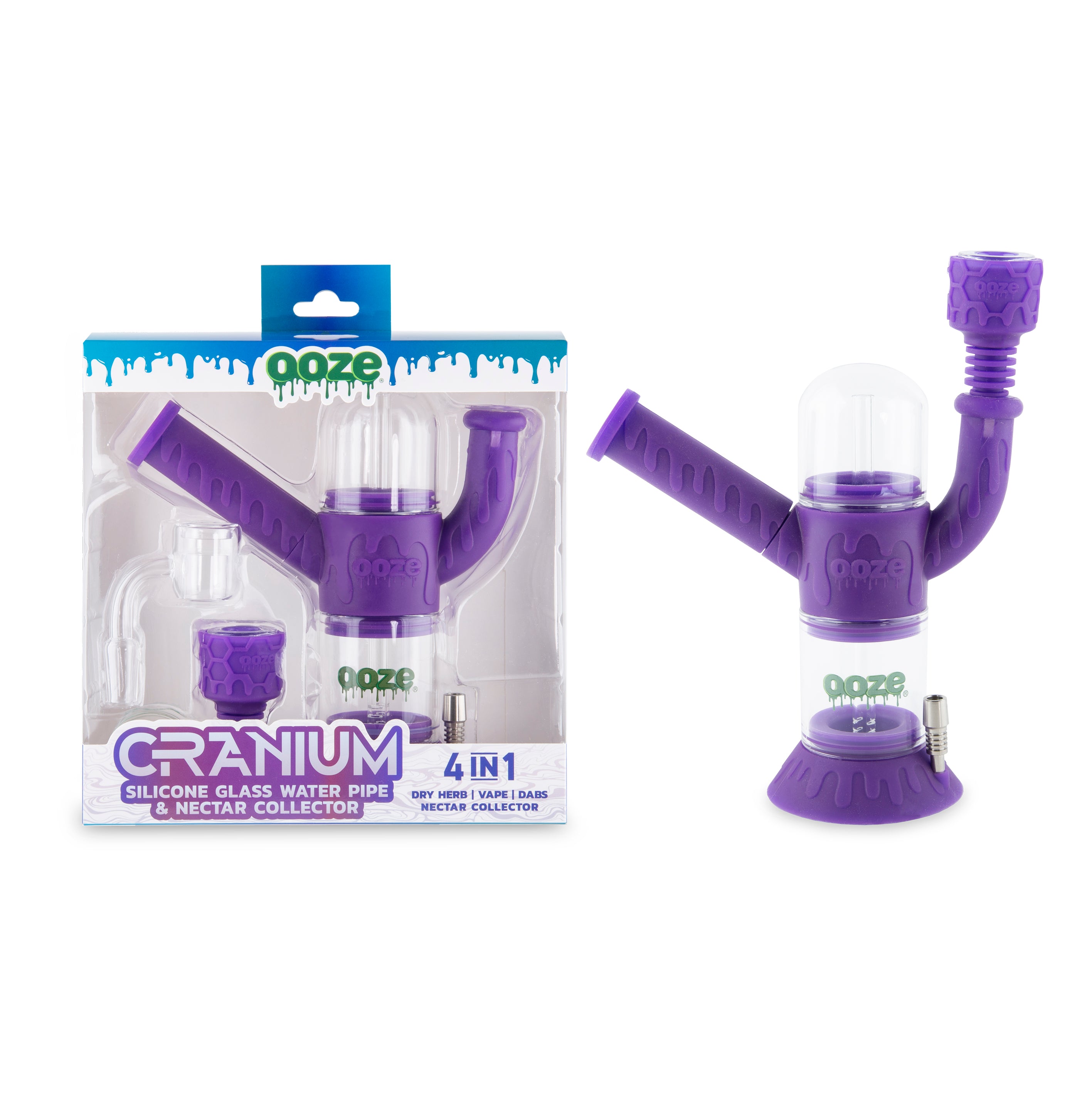 Ooze Cranium Water Pipe — Silicone Bongs & Dab Rigs — Purple