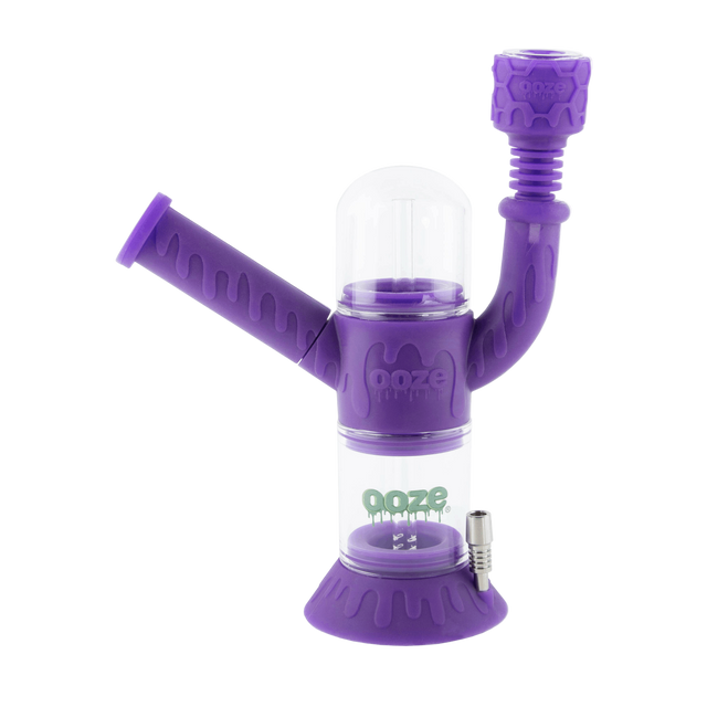 Purple silicone Cranium bong with bowl attachment inserted