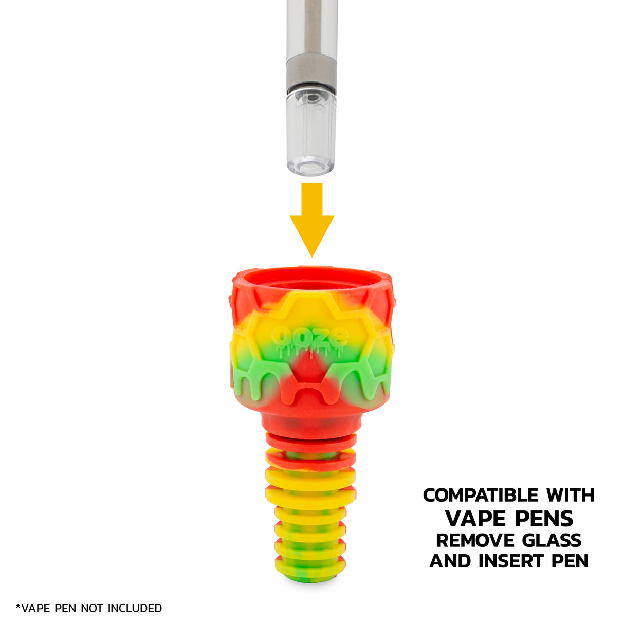 Ooze Cranium Silicone Water Pipe, Dab Rig & Dab Straw - Rasta