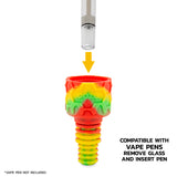 Ooze Cranium Silicone Water Pipe, Dab Rig & Dab Straw - Rasta