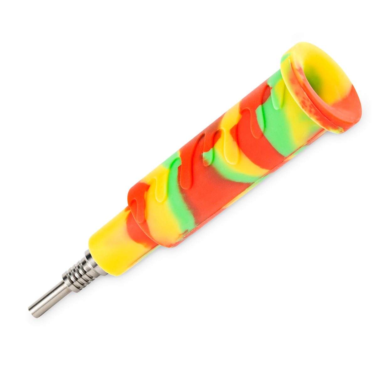 Ooze Cranium Silicone Water Pipe, Dab Rig & Dab Straw - Rasta