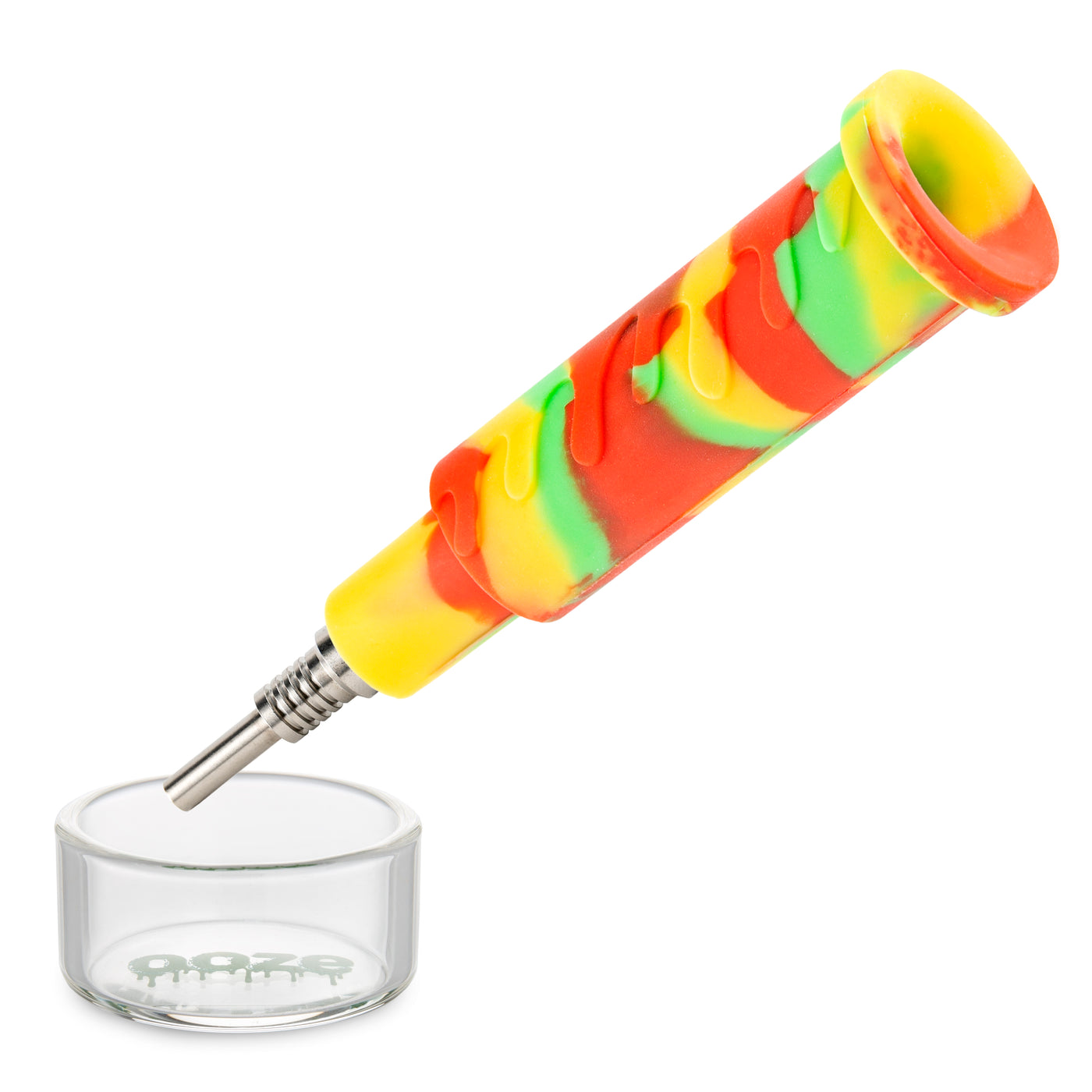 Ooze Cranium Silicone Water Pipe, Dab Rig & Dab Straw - Rasta