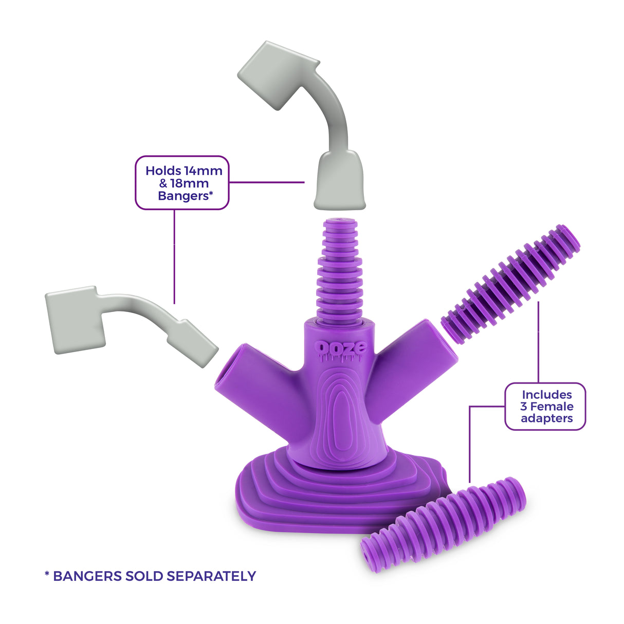 Ooze Banger Hanger Silicone Banger Stand - Ultra Purple