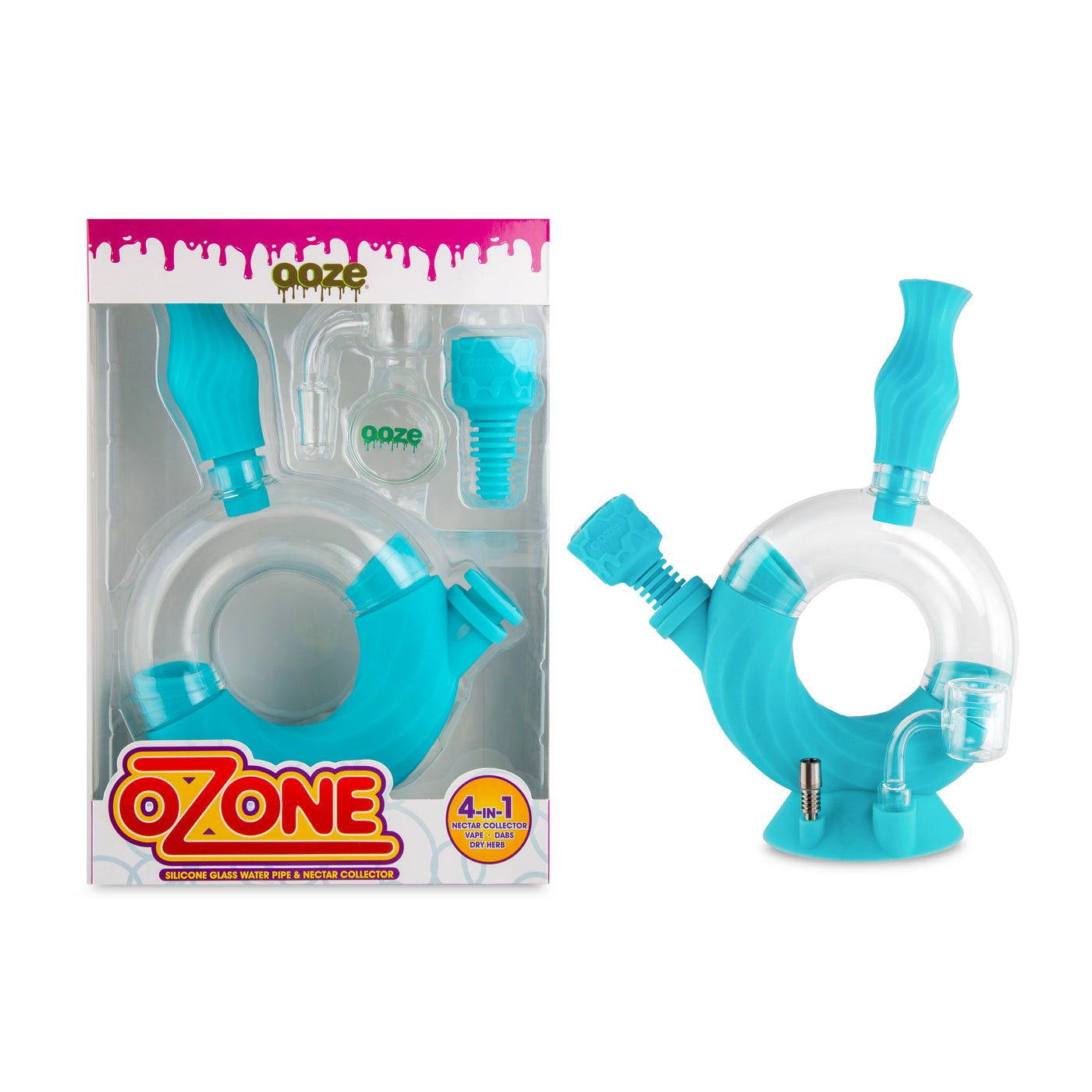 Ozone Silicone Water Pipe & Dab Straw - Aqua Teal | Only At OozeLife Ozone Silicone Water Pipe & Dab Straw - Aqua Teal | Only At OozeLife