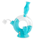 Ooze Ozone Silicone Water Pipe, Dab Rig & Dab Straw - Aqua Teal