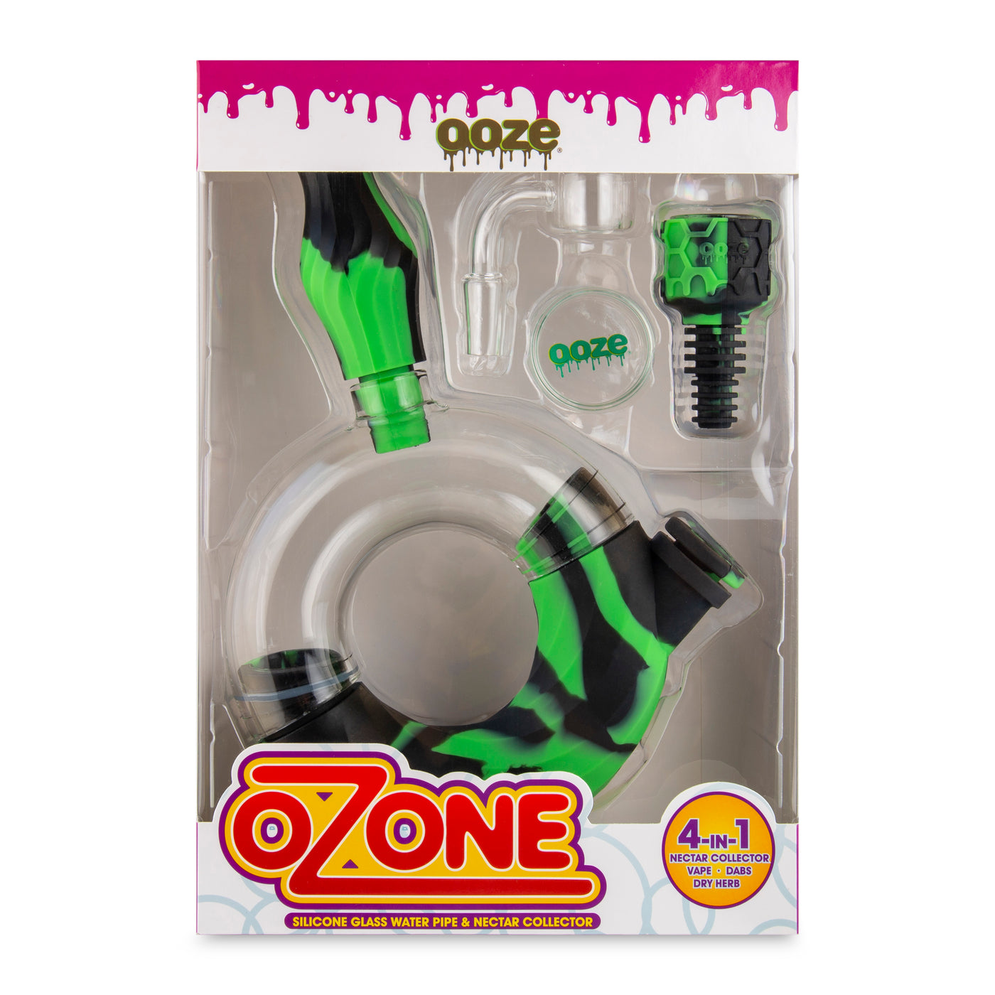 Ooze Ozone Silicone Water Pipe, Dab Rig & Dab Straw - Chameleon