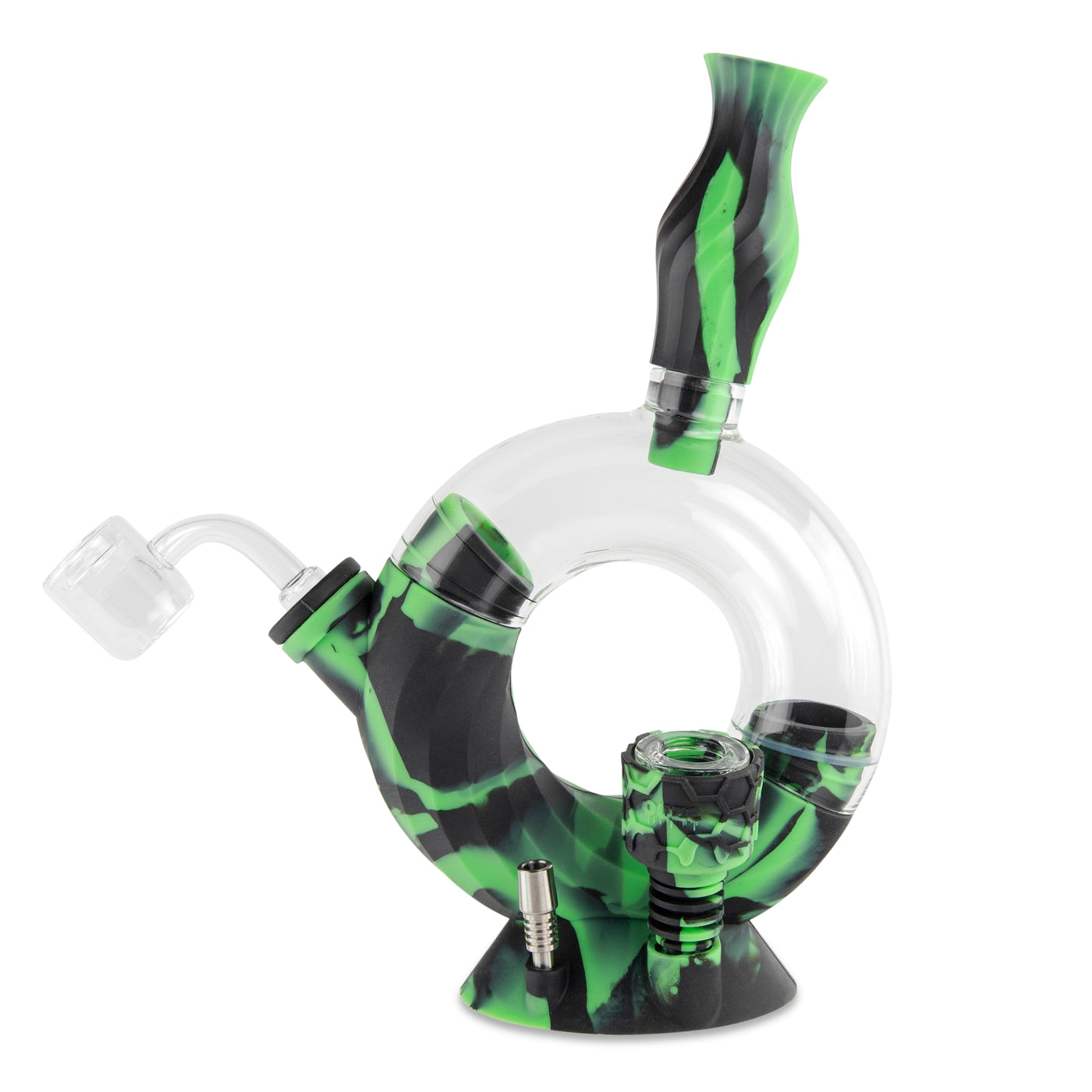Ooze Ozone Silicone Water Pipe, Dab Rig & Dab Straw - Chameleon