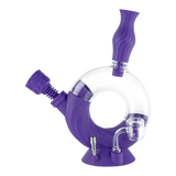 Purple silicone Ozone bone with the bowl attachment inserted