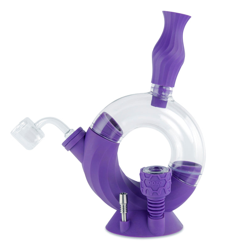 Ooze Ozone Silicone Water Pipe, Dab Rig & Dab Straw - Ultra Purple