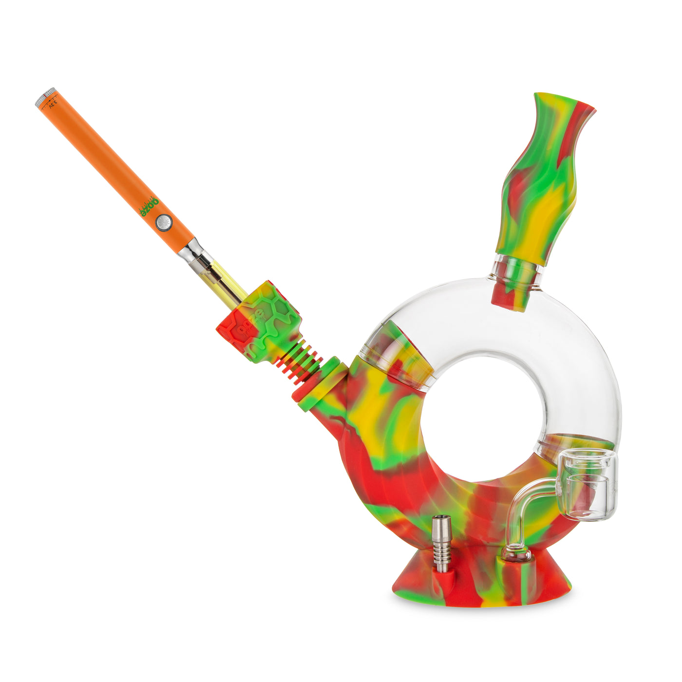 Ooze Ozone Silicone Water Pipe, Dab Rig & Dab Straw - Rasta