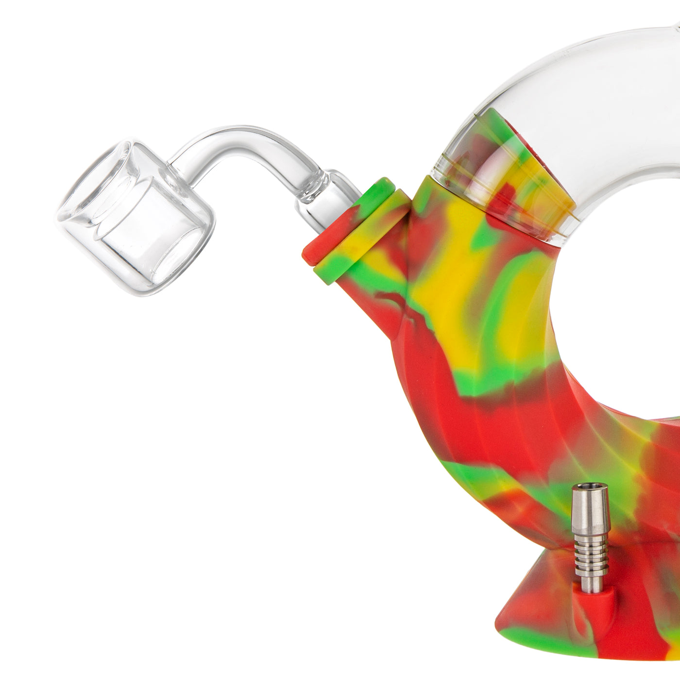 Ooze Ozone Silicone Water Pipe, Dab Rig & Dab Straw - Rasta