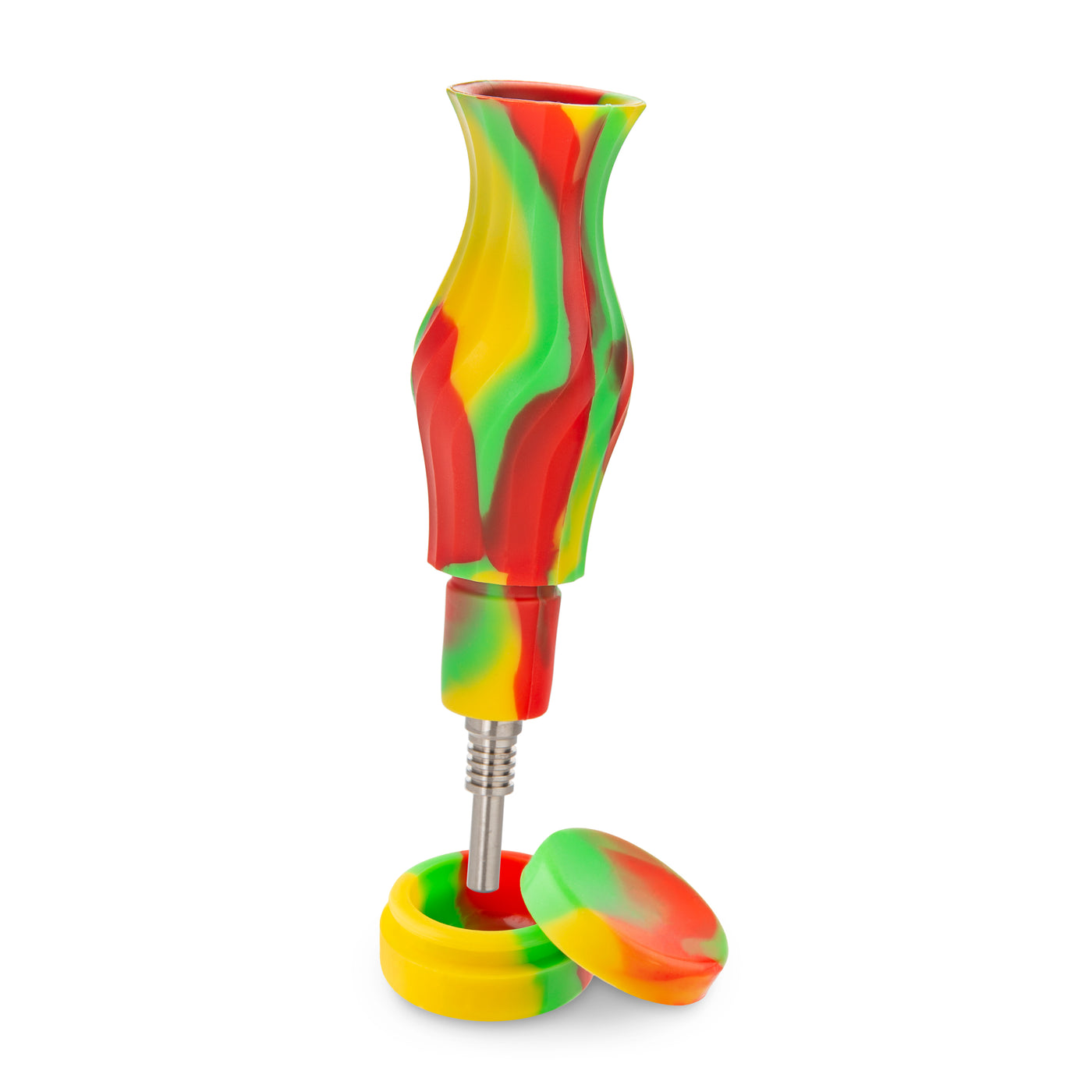 Ooze Ozone Silicone Water Pipe, Dab Rig & Dab Straw - Rasta