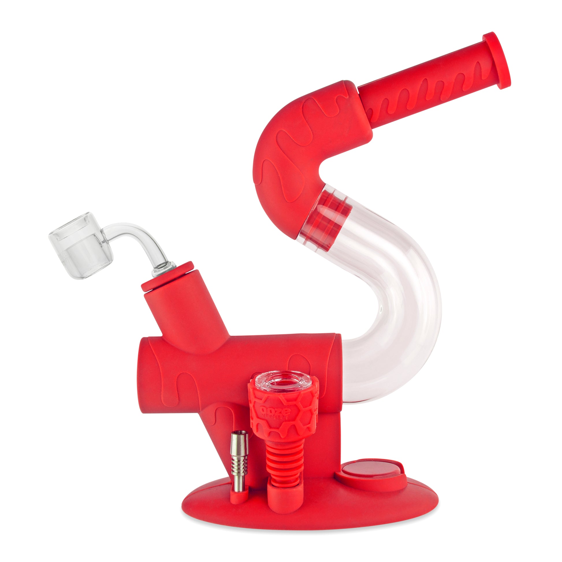 Swerve Silicone Water Pipe & Dab Straw - Scarlet | Only At OozeLife