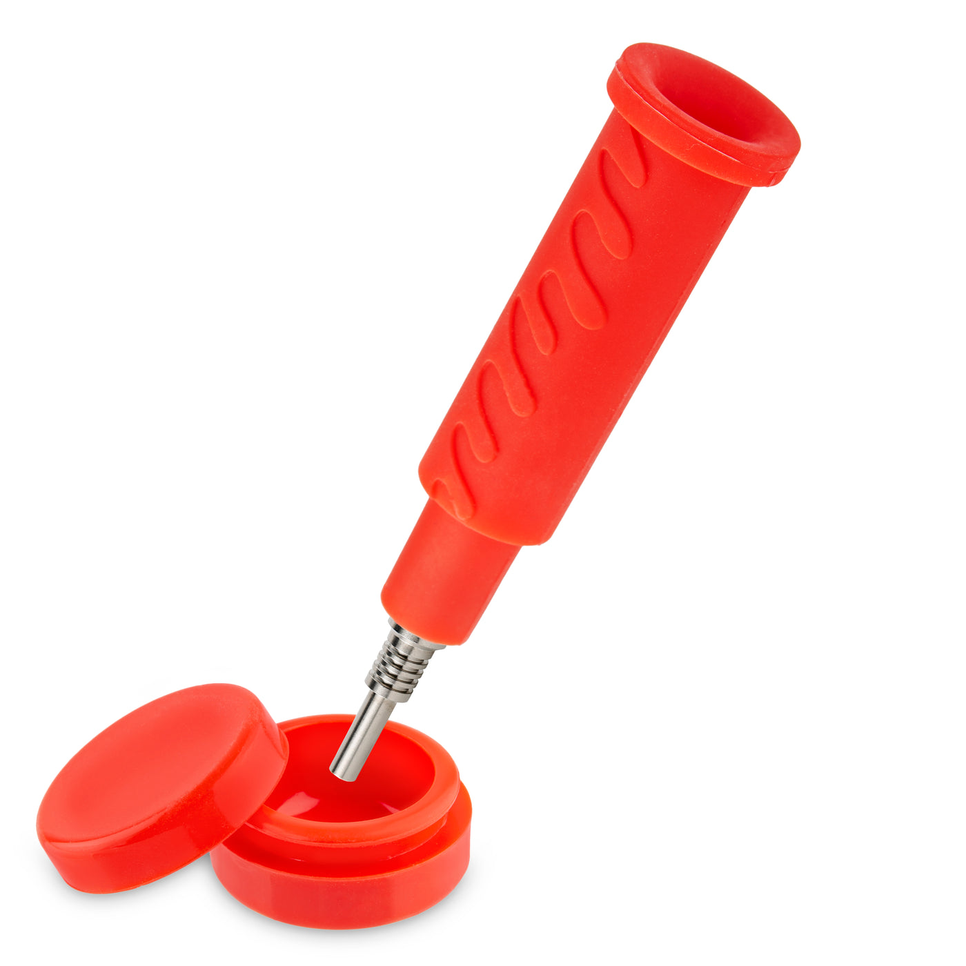 Ooze Swerve Silicone Water Pipe, Dab Rig & Dab Straw - Scarlet