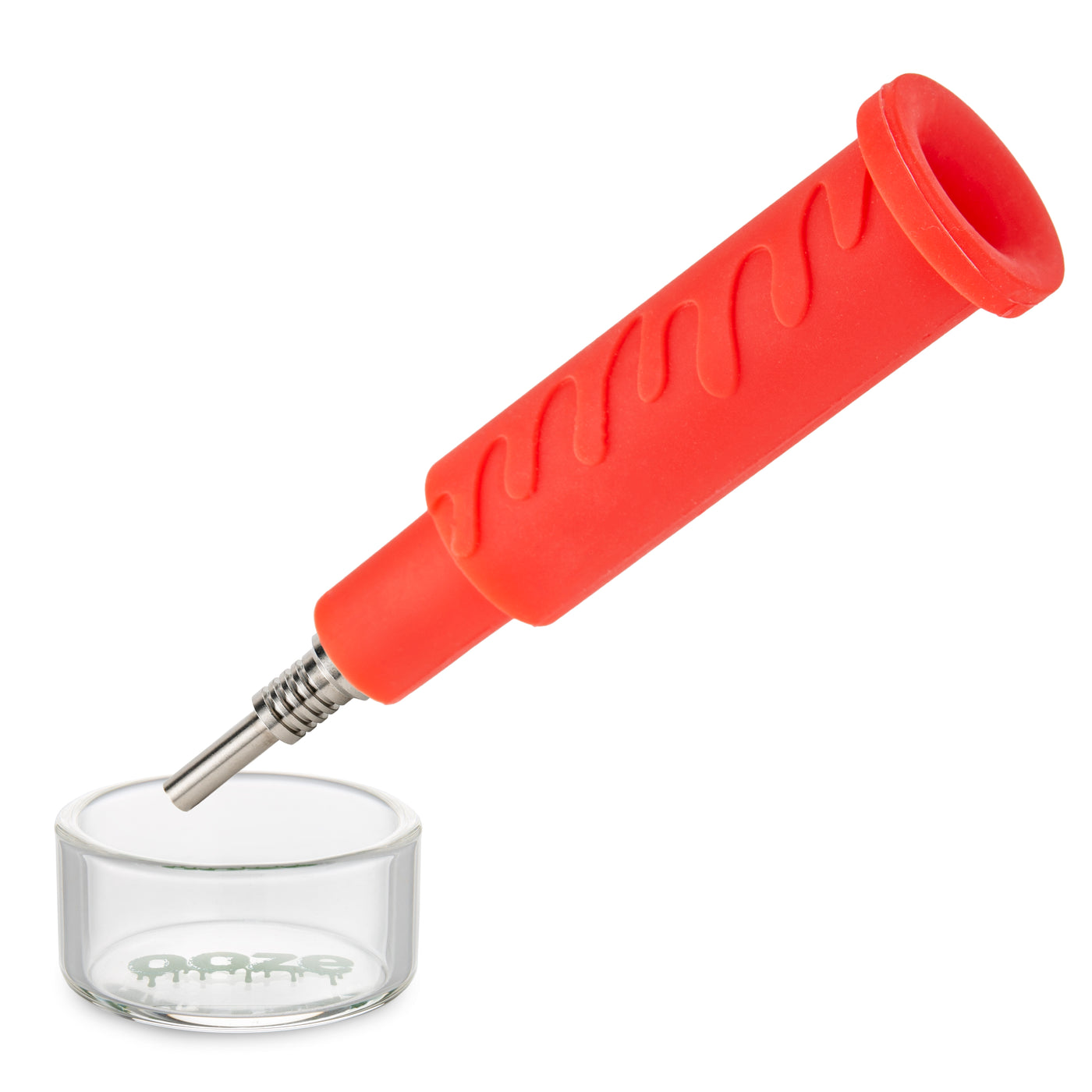 Ooze Swerve Silicone Water Pipe, Dab Rig & Dab Straw - Scarlet
