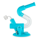 Ooze Swerve Silicone Water Pipe, Dab Rig & Dab Straw - Aqua Teal