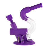 Ooze Swerve Silicone Water Pipe, Dab Rig & Dab Straw - Ultra Purple