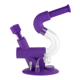 Purple silicone Swerve bong with the bowl attachment inserted