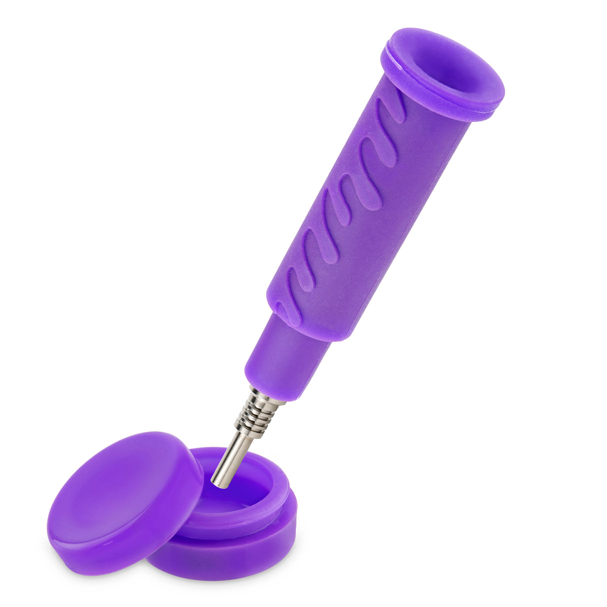 Ooze Swerve Silicone Water Pipe, Dab Rig & Dab Straw - Ultra Purple