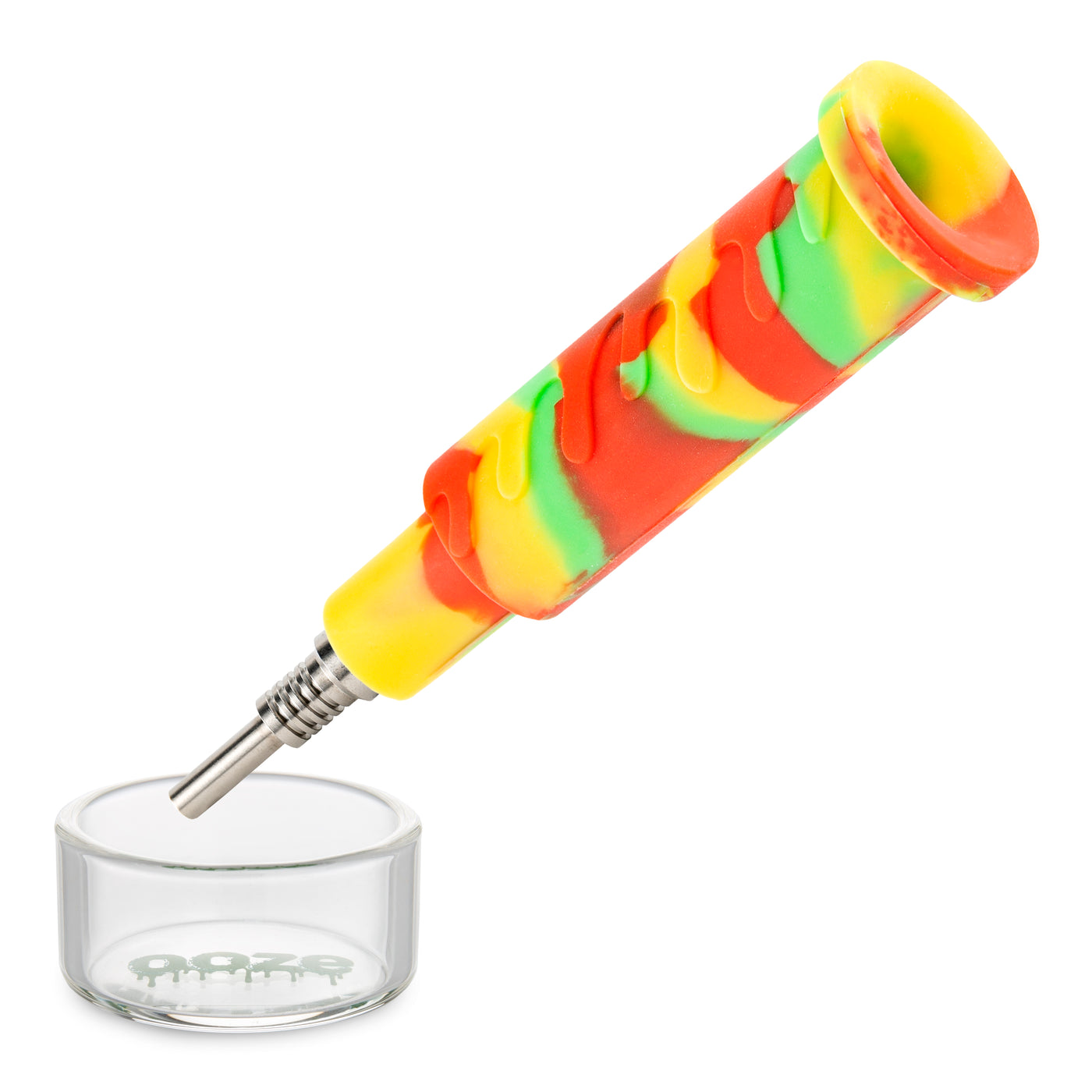 Ooze Swerve Silicone Water Pipe, Dab Rig & Dab Straw - Rasta