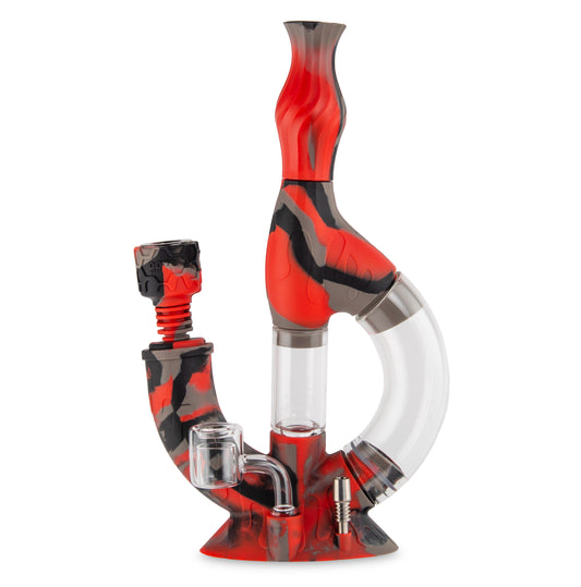 Ooze Echo Silicone Water Pipe, Dab Rig & Dab Straw - After Midnight