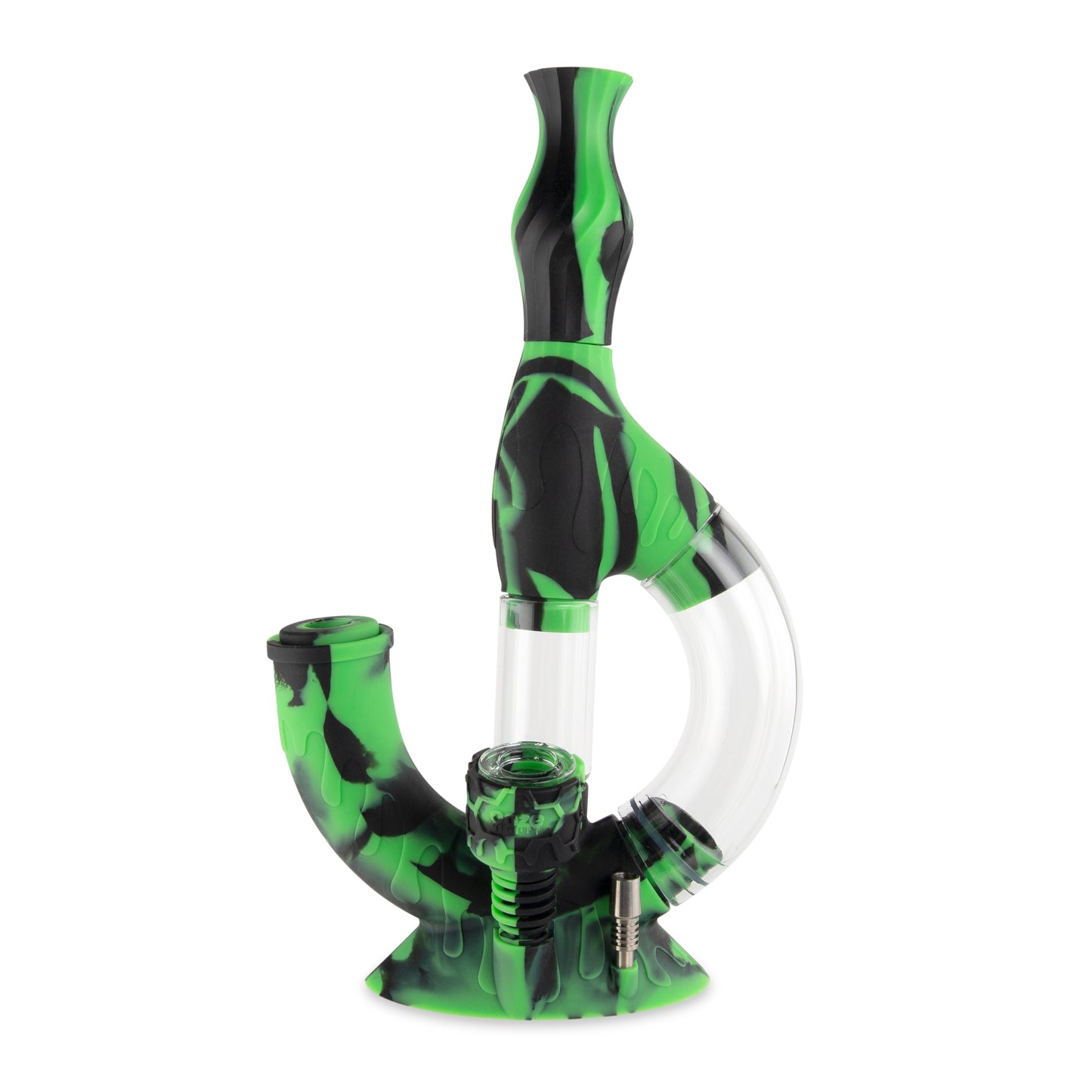 Ooze Echo Silicone Water Pipe, Dab Rig & Dab Straw - Chameleon
