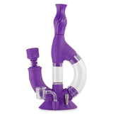 Ooze Echo Silicone Water Pipe, Dab Rig & Dab Straw - Ultra Purple