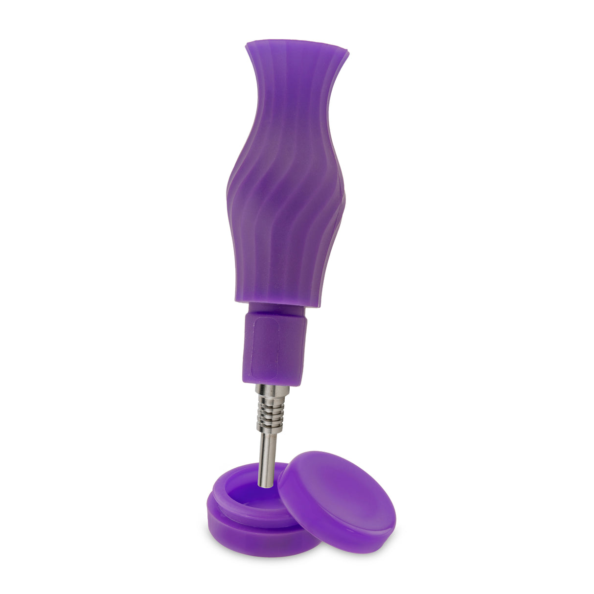 Ooze Echo Silicone Water Pipe, Dab Rig & Dab Straw - Ultra Purple