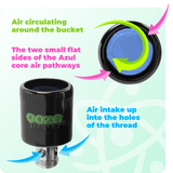 A graphic showing the path of the airway inside an Ooze Onyx Atomizer