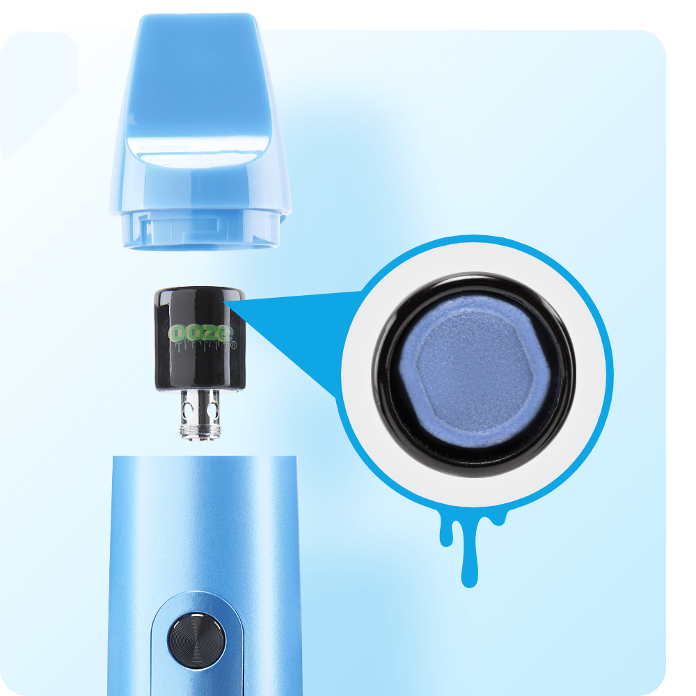 Graph showing how atomizer works for Light Blue Booster extract vaporizer
