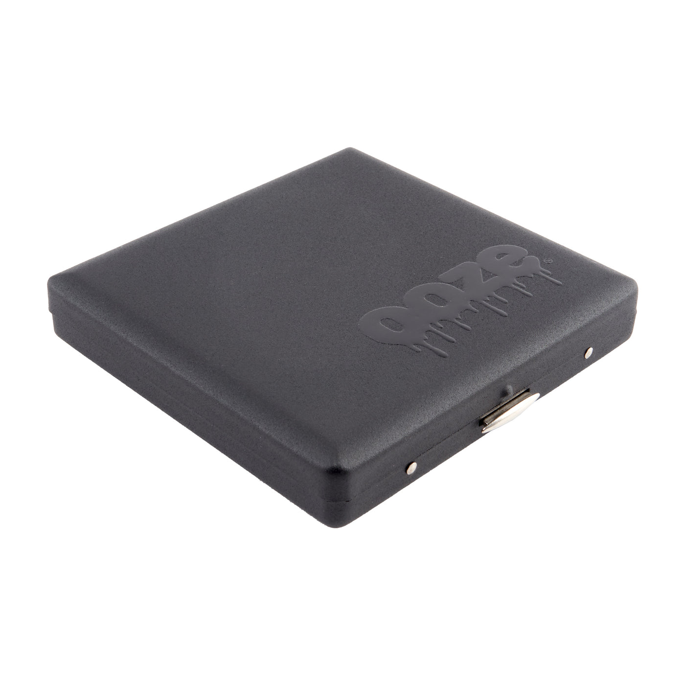 Angled view of closed Ooze logo black joint case