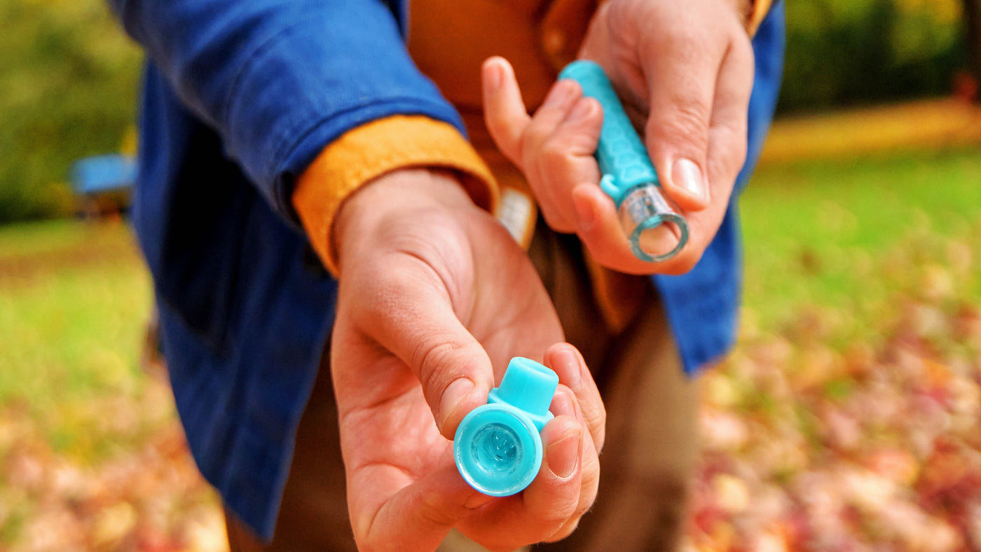 Ooze Piper Silicone Glass Hand Pipe & Chillum - Aqua Teal