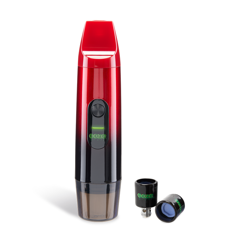 Front view of Black Booster extract vape with attachments
