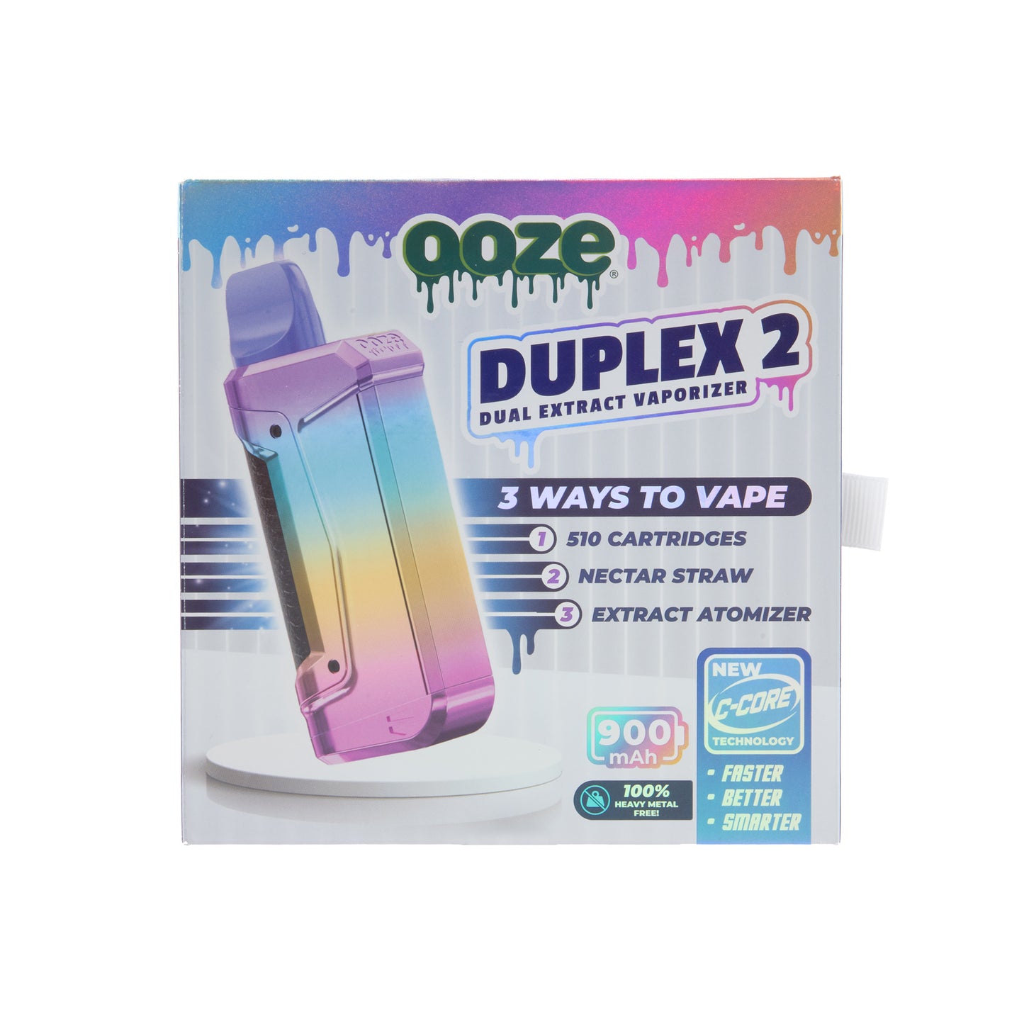 The box for The rainbow Ooze Duplex 2 extract vape