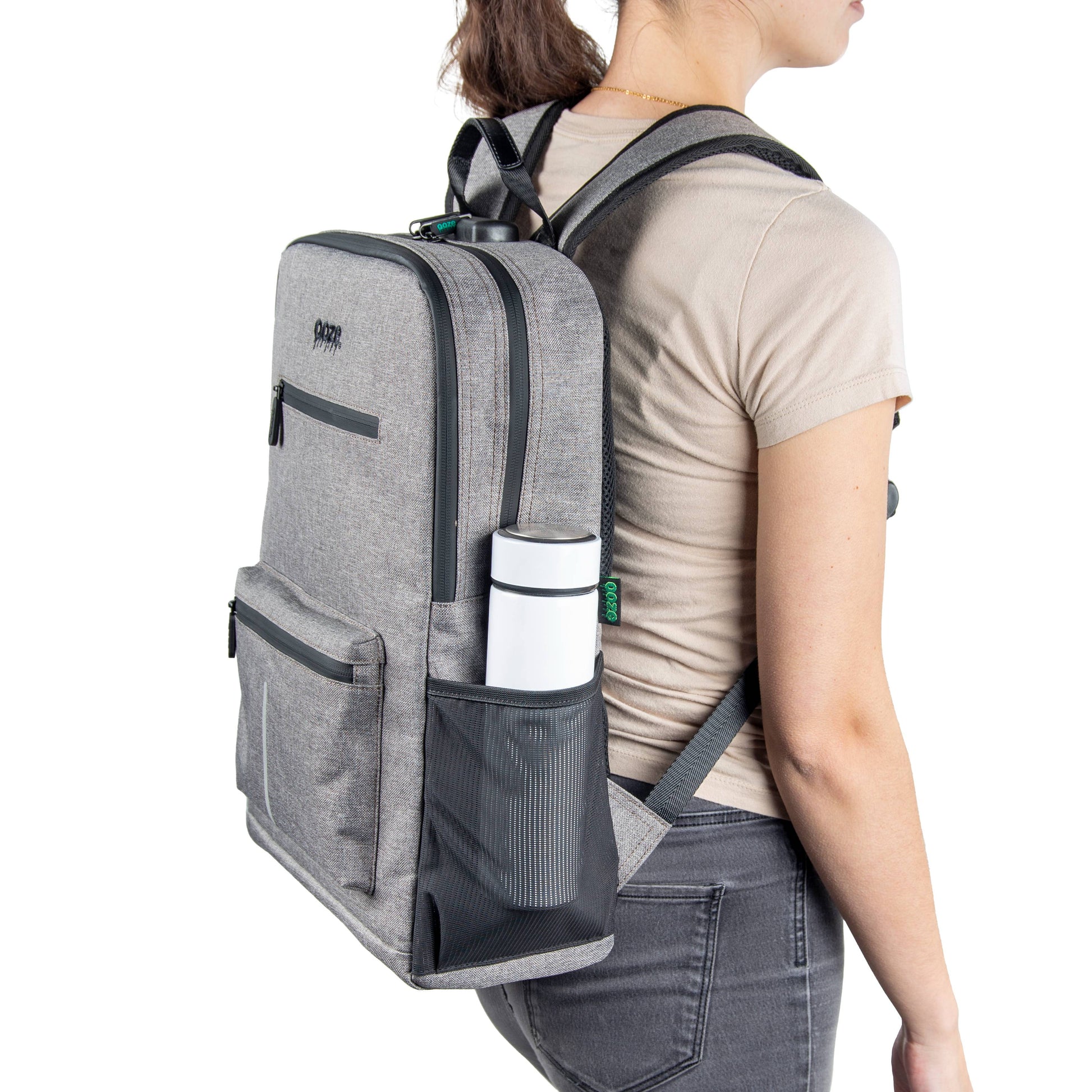 Gray Smell Proof Smoking Backpack with Lock