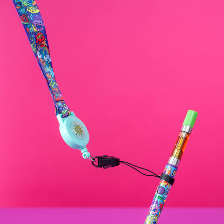 Hype Engine retractable vape lanyard attached to a Hype Engine Twist Slim Pen 2.0