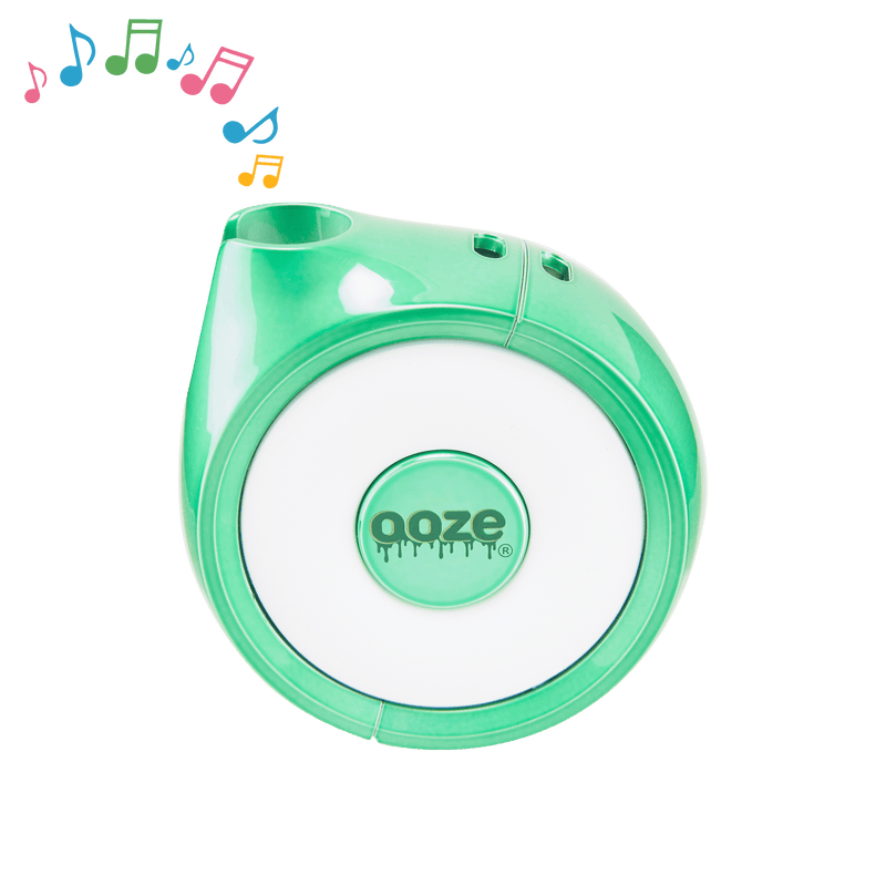 The Mary Jade Ooze Movez speaker vape has music notes playing from it