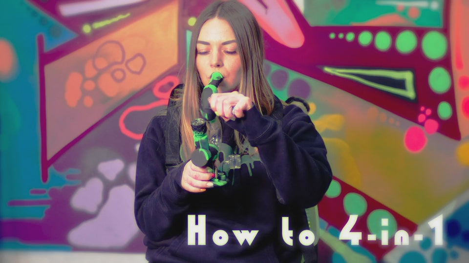 How to use all 4 functions of the Ooze Swerve silicone and glass hybrid water pipe