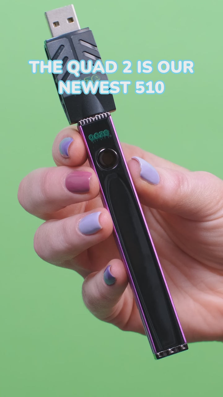 Quad 2 – 500 mAh Square Vape Battery – Cosmic Chrome