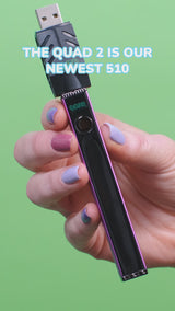 Quad 2 – 500 mAh Square Vape Battery – Cosmic Chrome