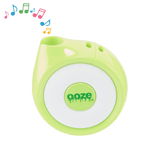 The slime green Ooze Movez speaker vape has colorful music notes playing
